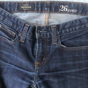 J.Crew Toothpick Jeans Size 26 ankle